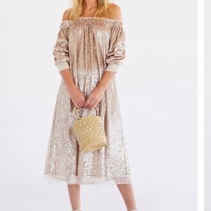 Free people Emilia off shoulder sequin dress